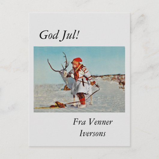 Kind met rendier Briefkaart (Voorkant)