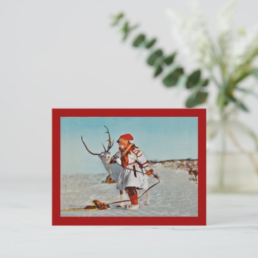  Kind met rendier Briefkaart (Staand voorkant)