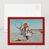 Kind met rendier Briefkaart (Voorkant / Achterkant)