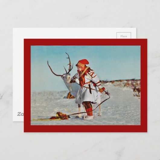 Kind met rendier Briefkaart (Voorkant / Achterkant)