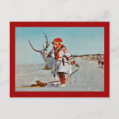 Kind met rendier Briefkaart (Voorkant)