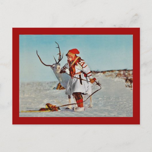Kind met rendier Briefkaart (Voorkant)