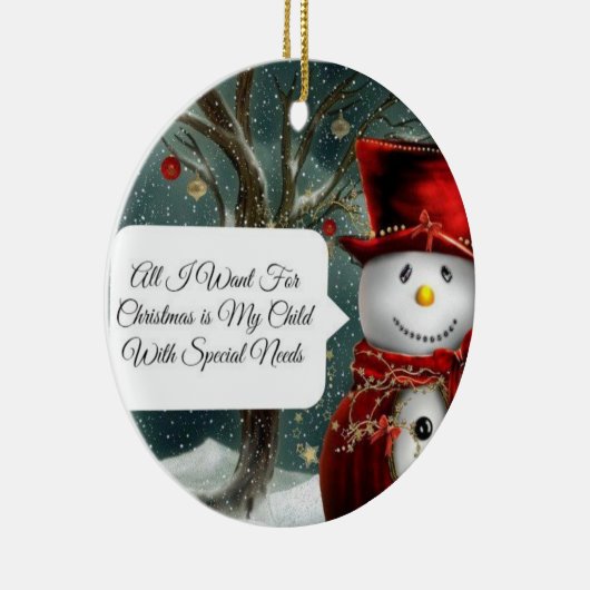 Kind met speciale behoeften kerstversiering keramisch ornament (Rechts)