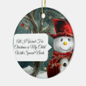Kind met speciale behoeften kerstversiering keramisch ornament (Links)