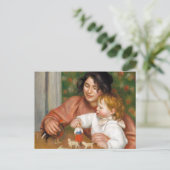 Kind met speelgoed schilderij van Auguste Renoir Briefkaart (Staand voorkant)