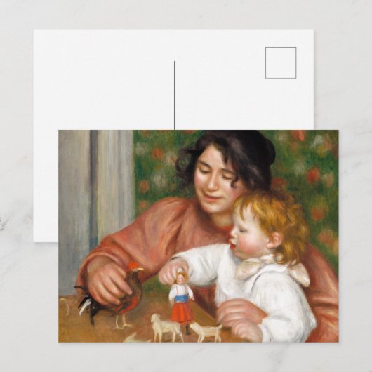 Kind met speelgoed schilderij van Auguste Renoir Briefkaart (Voorkant / Achterkant)