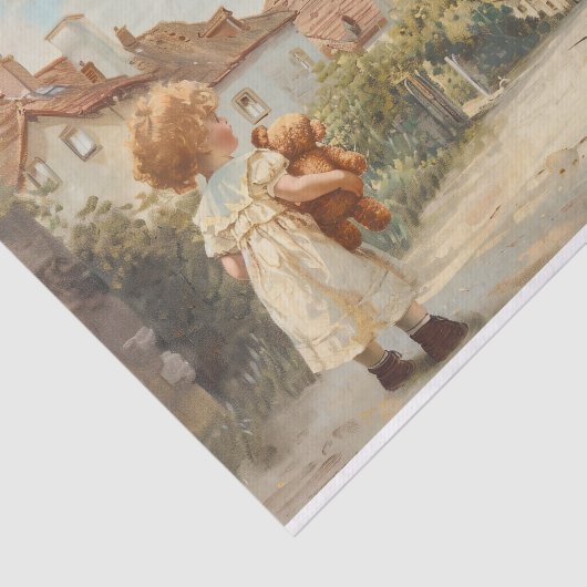 Kind met Teddybeer 2 Decoupage papier (Detail)