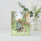  kind met terrier-honden briefkaart (Staand voorkant)