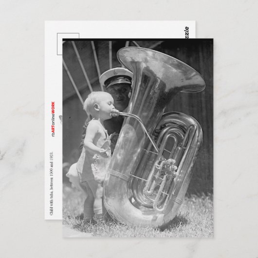 Kind met Tuba Briefkaart (Voorkant / Achterkant)