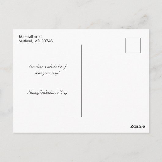  Kind met Valentijn Groeten op rood hart Briefkaart (Achterkant)
