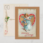 kind met Valentijn hart Feestdagenkaart (Voorkant / Achterkant)