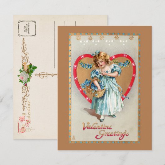  kind met Valentijn hart Feestdagenkaart (Voorkant / Achterkant)