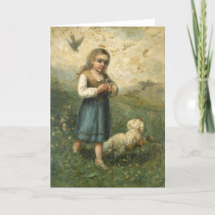 Kind met vogels en hond - Edward Bannister Kaart