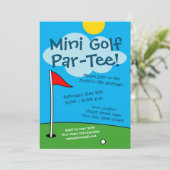 Kind mini golf miniature golfpartij kaart (Staand voorkant)