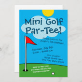 Kind mini golf miniature golfpartij kaart (Voorkant / Achterkant)