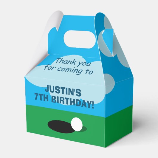 Kind miniatuur golf Birthday party aangepast Bedankdoosjes (Achterkant)