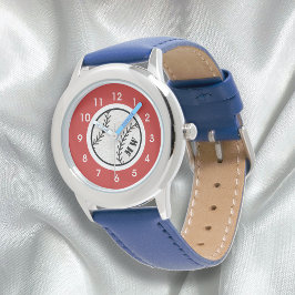Kind Monogram honkbal Watch Horloge