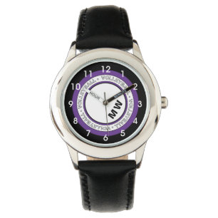 Kind Monogram Volleyball Tekstcirkel volgen Horloge