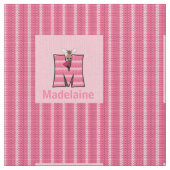 Kind Monogrammed "M" Pink Moose Stof (Close Up)