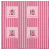 Kind Monogrammed "M" Pink Moose Stof (Swatch)