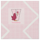 Kind monogrammed "V" roze gier Stof (Close Up)