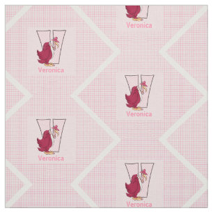 Kind monogrammed "V" roze gier Stof