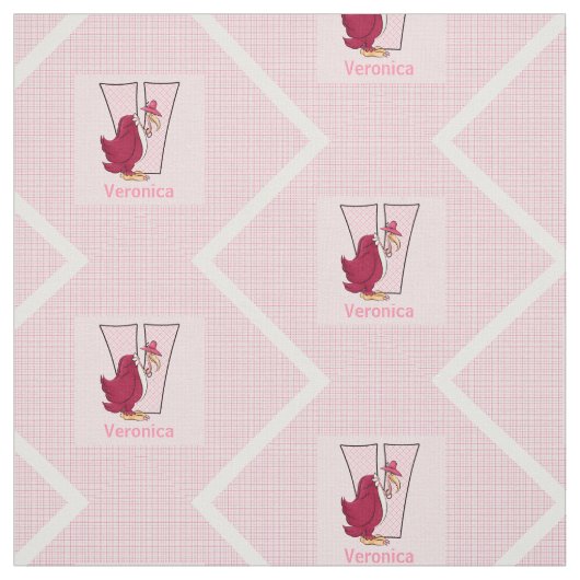 Kind monogrammed "V" roze gier Stof (Swatch)