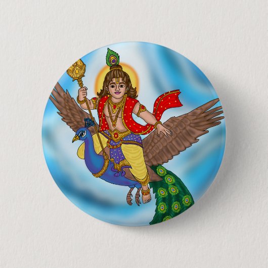 Kind Murugan Knop Ronde Button 5,7 Cm (Voorkant)