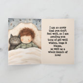 KIND n CAT GET WELL KAART (Binnen)