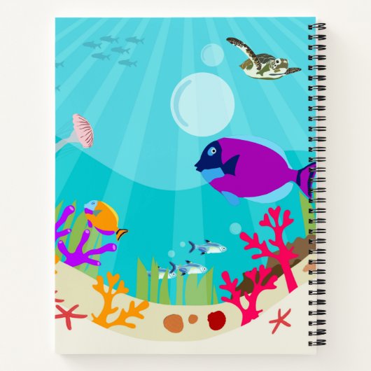 Kind naam Handboek voor kleurrijke Zeeen Notitieboek (Achterkant)