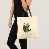Kind naam schattige bibliotheek tote bag (Voorkant (product))