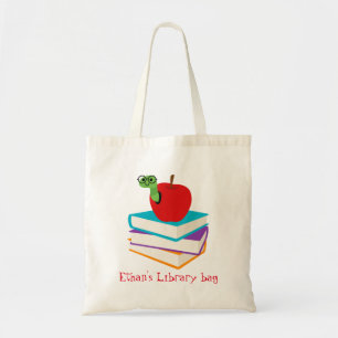 Kind naam schattige bibliotheektas tote bag