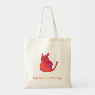 Kind naam schattige kistzak uit kattenboekenbiblio tote bag