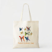 Kind naam schattige vlinderbibliotheektas tote bag (Voorkant)