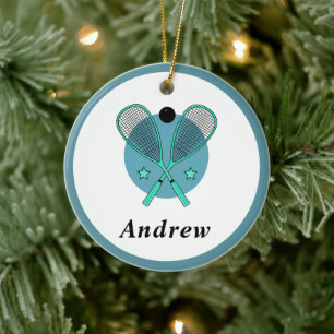 Kind naam van Racquetball Rackets Player Coach Keramisch Ornament