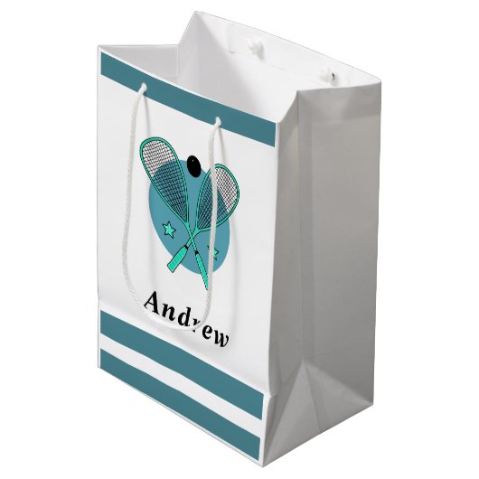 Kind naam van Racquetball Rackets Player Coach Medium Cadeauzakje (Voorkant Gekanteld)