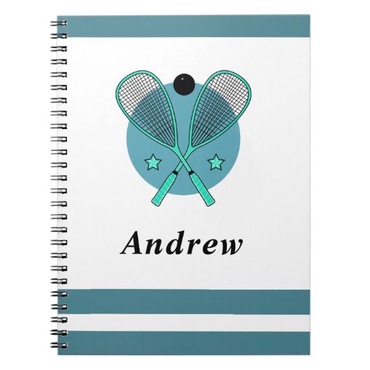 Kind naam van Racquetball Rackets Player Coach Notitieboek (Voorkant)