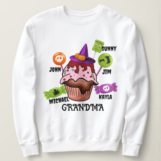  Kind namen Halloween Snoep oma Trui (Design voorkant)