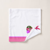 Kind Nautical Pink Paars Pirate Parrot Bad Handdoek (Wasdoekje)