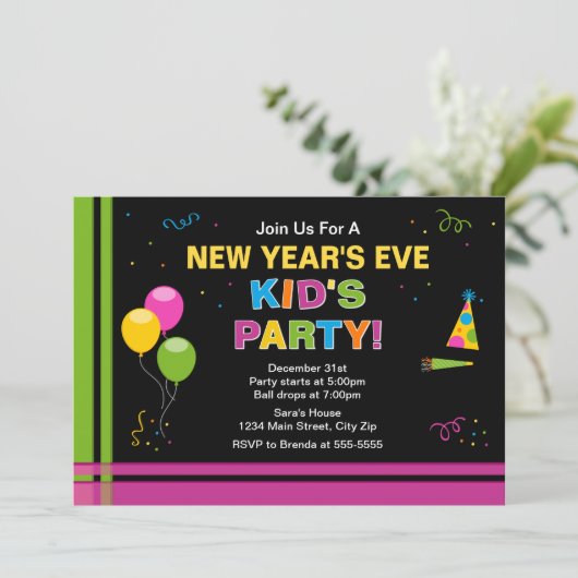 Kind Nieuwjaarsfeest Uitnodiging (Staand voorkant)