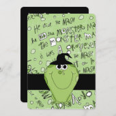 Kind nodigt Groene Monster van de Uitnodiging van  (Voorkant / Achterkant)
