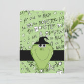 Kind nodigt Groene Monster van de Uitnodiging van  (Staand voorkant)