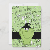 Kind nodigt Groene Monster van de Uitnodiging van  (Voorkant)