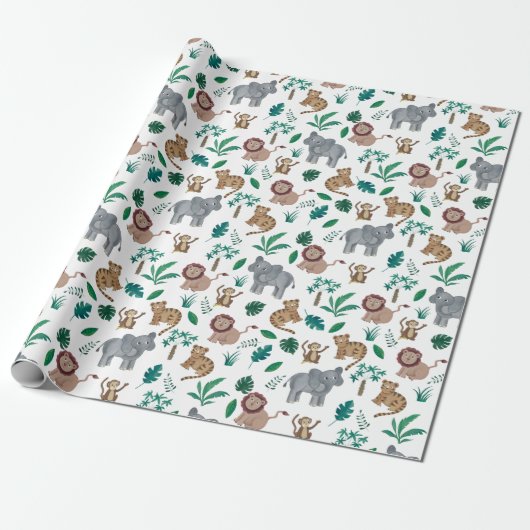 Kind Oerwoud Verjaardagscadeau Wrap Cadeaupapier (Uitgerold)