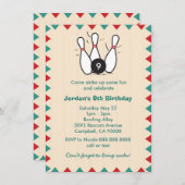 Kind of Volwassenen Retro Bowling Verjaardagsfeest Kaart (Voorkant / Achterkant)