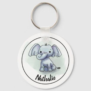 Kind olifant baby sleutelhanger met naam