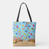 Kind onder het Zee Tote Bag (Achterkant)