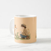 Kind_Ones Morning Mug – Fox & Frog Whimsical Art Koffiemok (Voorkant links)