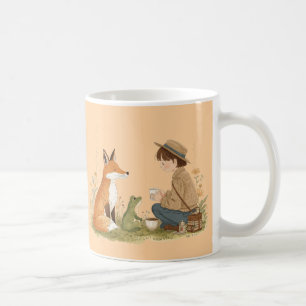 Kind_Ones Ochtendmok – Fox & Frog Whimsical Kunst Koffiemok