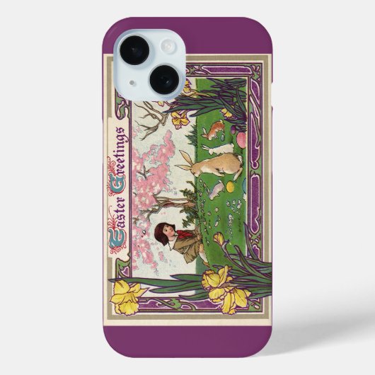  kind op een paaseihunt met dieren Case-Mate iPhone case (Achterkant)